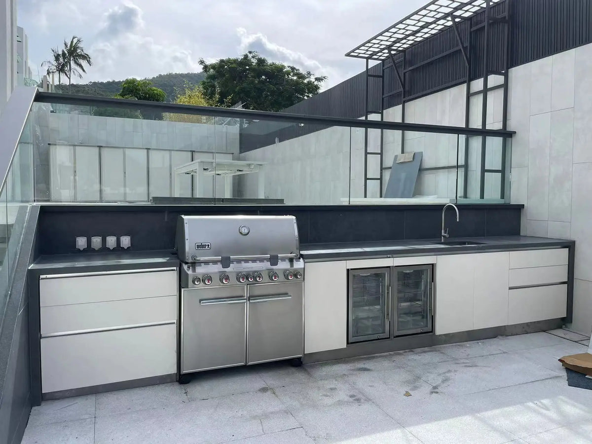 Outdoor BBQ Kitchen Cabinets Island Luxury Modular Stainless Steel Outdoor Kitchens Furniture Garden BBQ Customized
