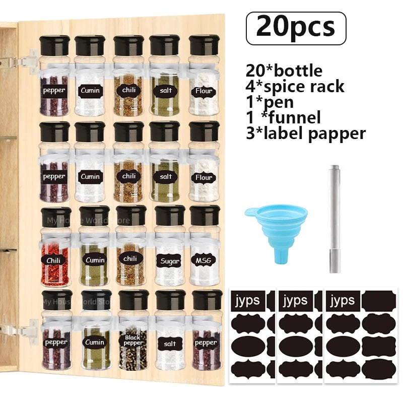 5/10/15/20PC Jars for spices Salt and Pepper Shaker Seasoning Jar spice organizer Plastic Barbecue Condiment Kitchen Gadget Tool