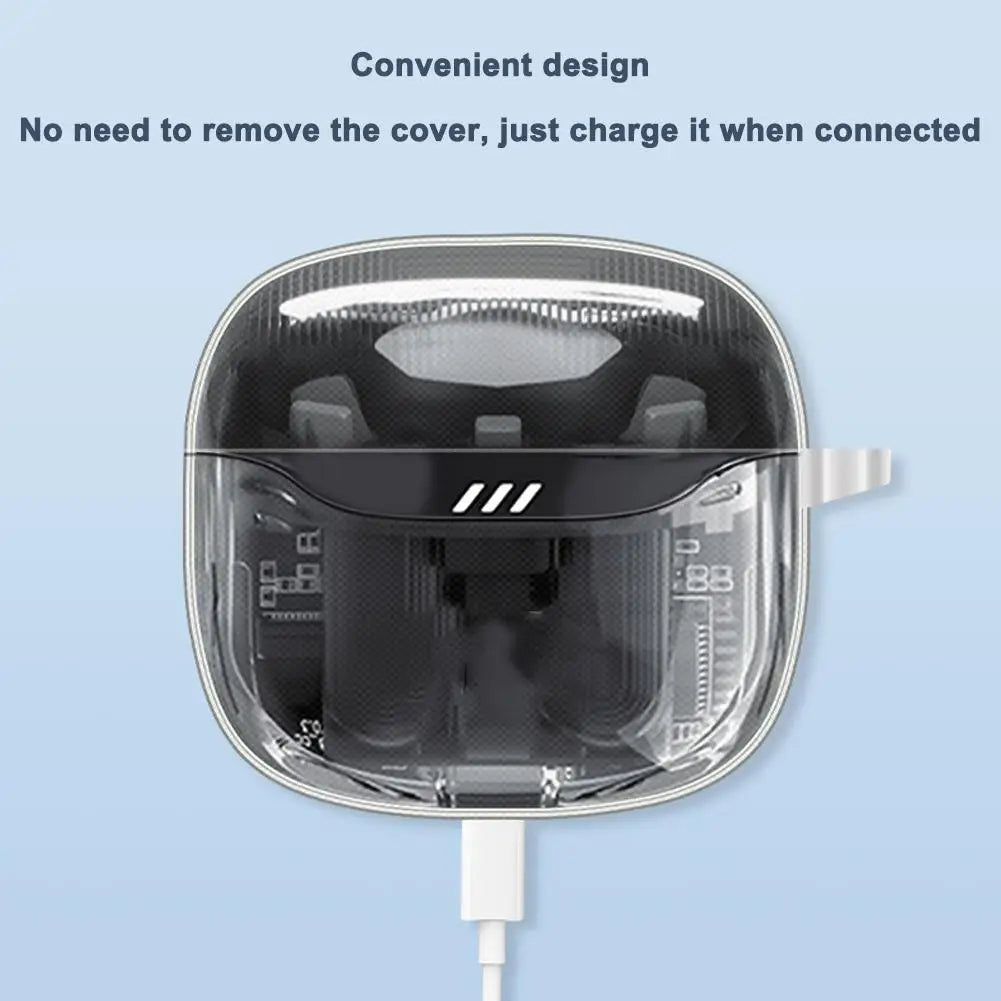 Earphone Case For JBL TUNE FLEX2 Transparent TPU Bluetooth Headset Protective Sleeve Soft Rubber Shell Anti-fall Protector Cover