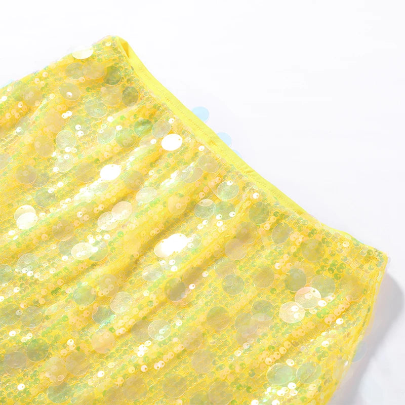 Sequins Halter Hollow Out Dress Women's Sexy Backless Sleeveless Contrast Color Mini Dresses 2026 Summer New Lady Beach Robes