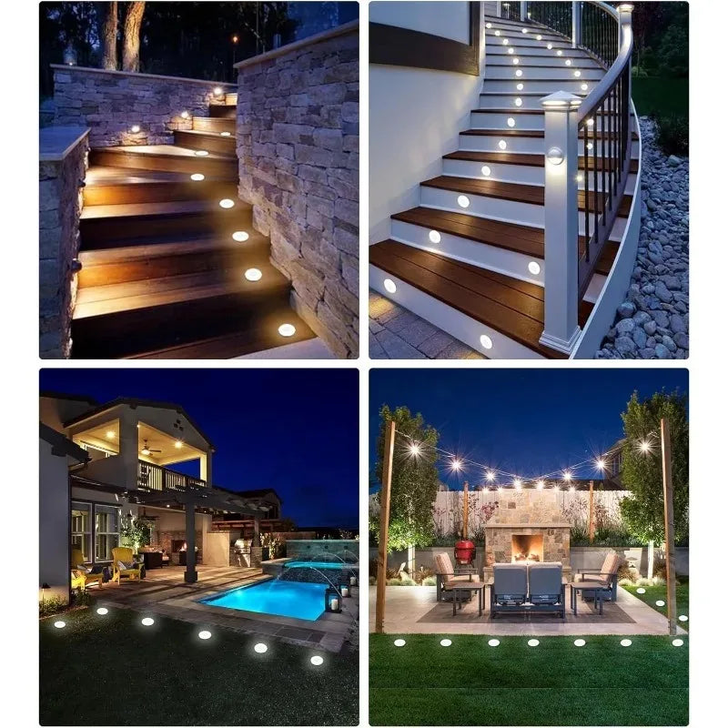 Solar LED Underground Light 8LED Outdoor Lawn Light Waterproof Path Light for Lawn Decoration Garden Terrace Courtyard