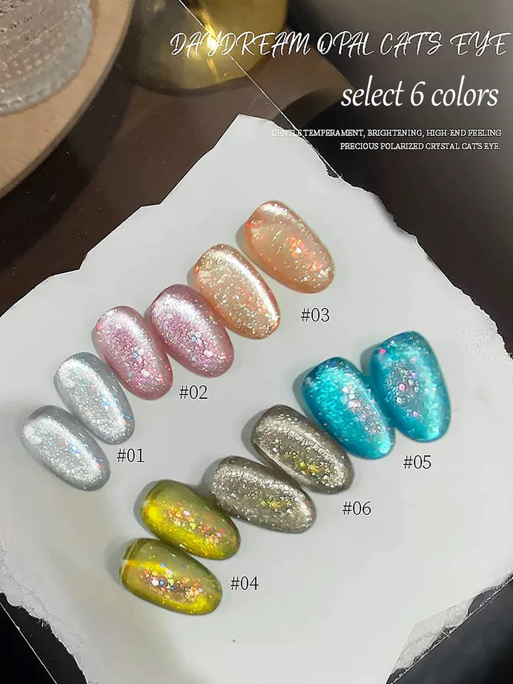 1-12pcs ZH Spring/Summer Ice Transparent Sweet Wine Glass Beads Cat Eye Nail Polish Gel New Flashy Popular Pink Nail Supplies