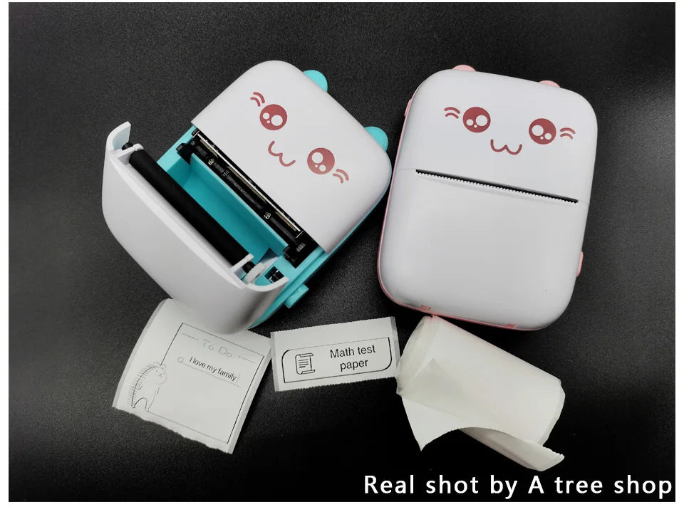 Portable Thermal Printer MINI Wirelessly BT 203dpi Photo Label Memo Wrong Question Printing With USB Cable Imprimante Portable