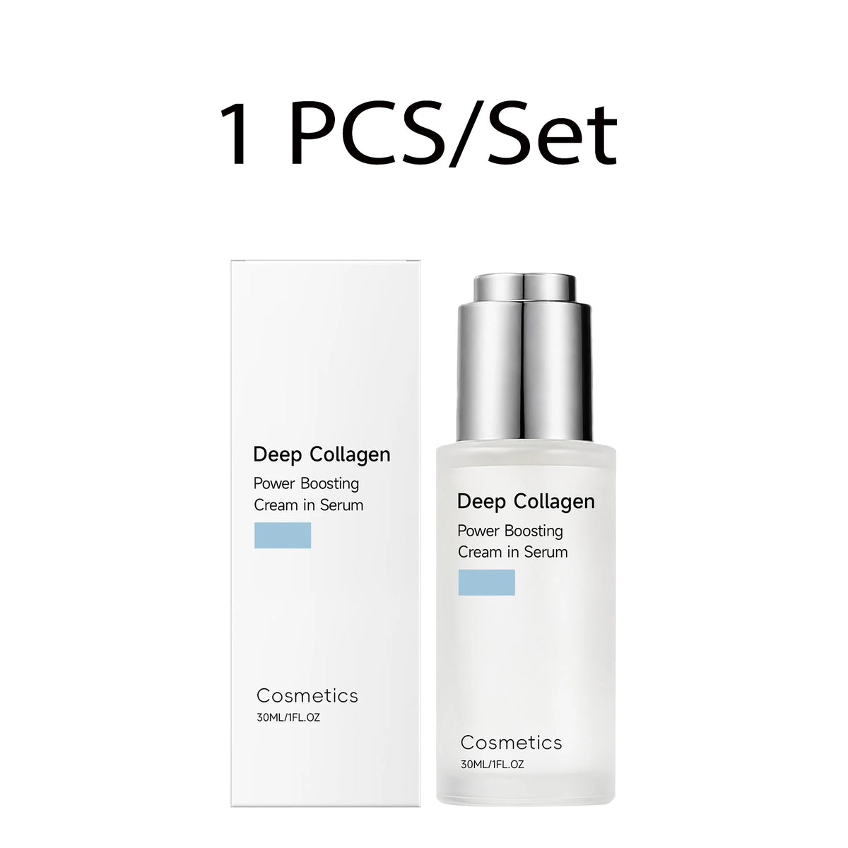 Deep Collagen Power Boosting Cream in Serum Hydrating Boost Elasticity Smooth Skin Texture Makeup Primer Daily Care 30ml