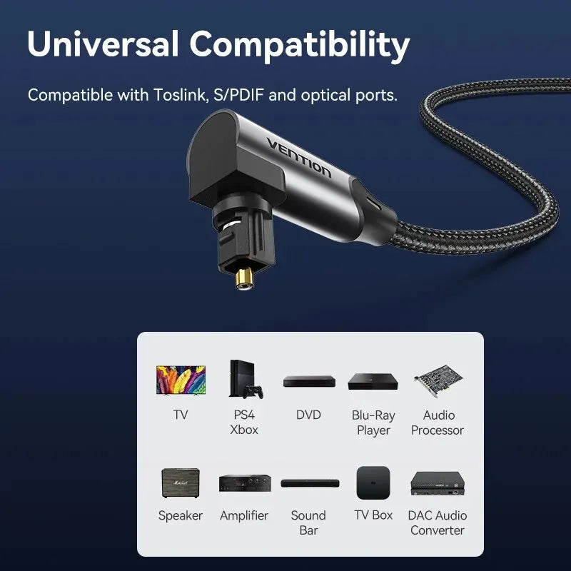 Vention Digital Optical Audio Cable Toslink SPDIF Coaxial Cable 1m 2m for Amplifiers Blu-ray Xbox 360 PS4 Soundbar Fiber Cable