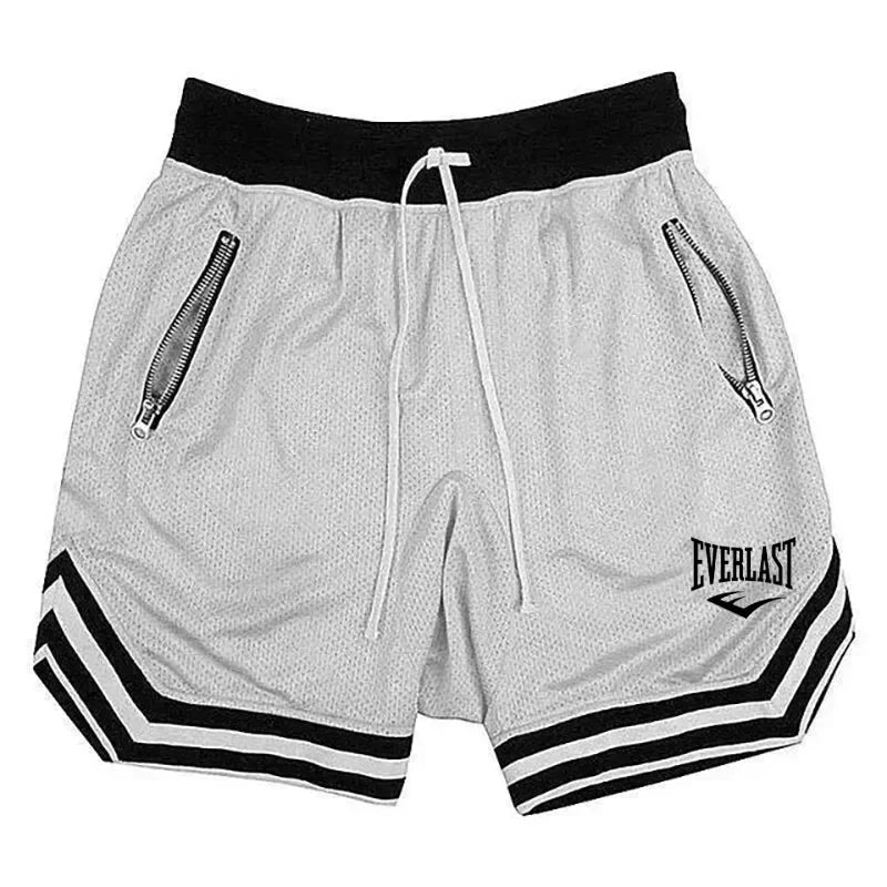 EVERLAST 2026 New Mens Basketball Shorts Summer Loose Breathable Mesh Casual Fashion Hip Hop Outdoor Sport Training Shorts