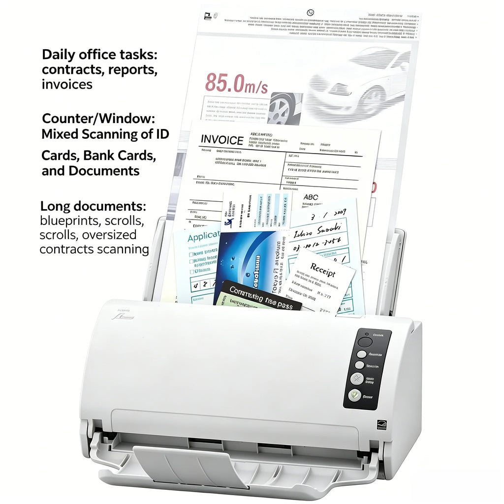 Fujitsu FI7030 Value-Priced Office Color Duplex Document Scanner with Auto Document Feeder (ADF) 600dpi USB Document Scanner