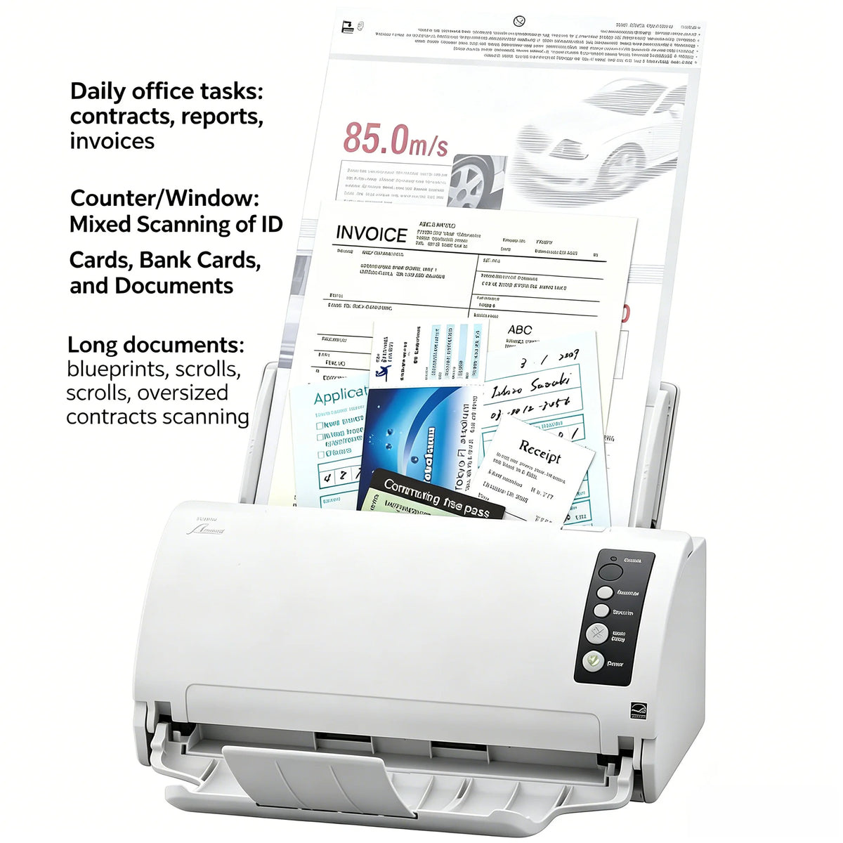 Fujitsu FI7030 Value-Priced Office Color Duplex Document Scanner with Auto Document Feeder (ADF) 600dpi USB Document Scanner
