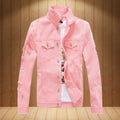 Men White Denim Jackets Holes Jeans Coats New Spring Autumn Solid Denim Coats Male Cotton Casual Fit Jeans Jackets Size 4XL