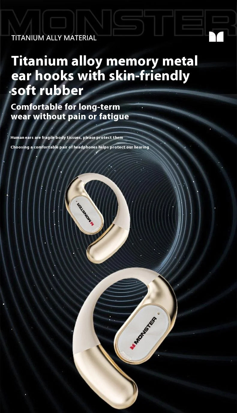 MONSTER AC530 Wireless Bluetooth Earphones Noise-Canceling Wireless Bio-Fiber Dynamic Driver Foldable Music Earphones Gift
