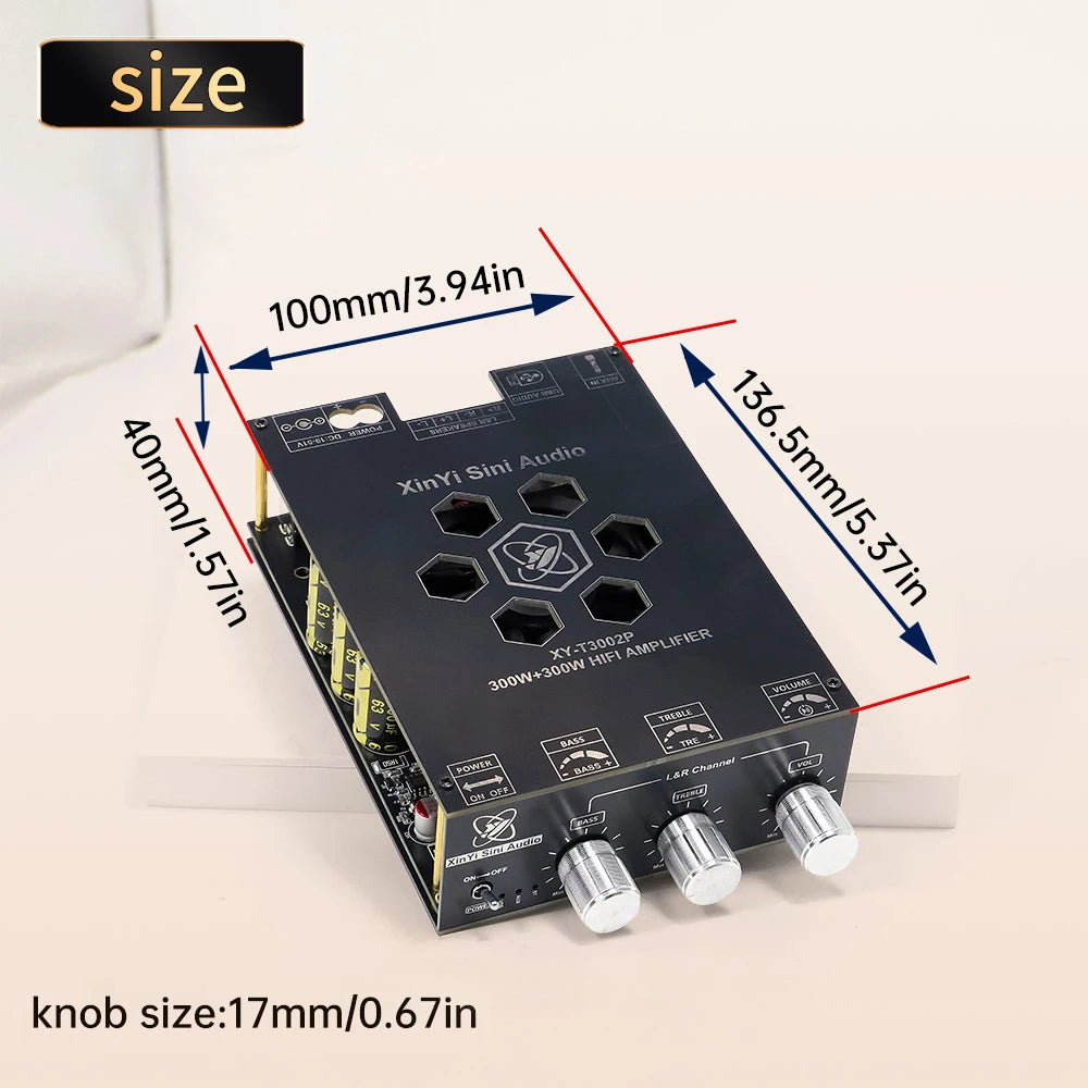Upgraded 300W * 2 Bluetooth Digital Amplifier Board Module With High Low Frequency Adjustment TPA3255 Supporting APP XY-T3002P