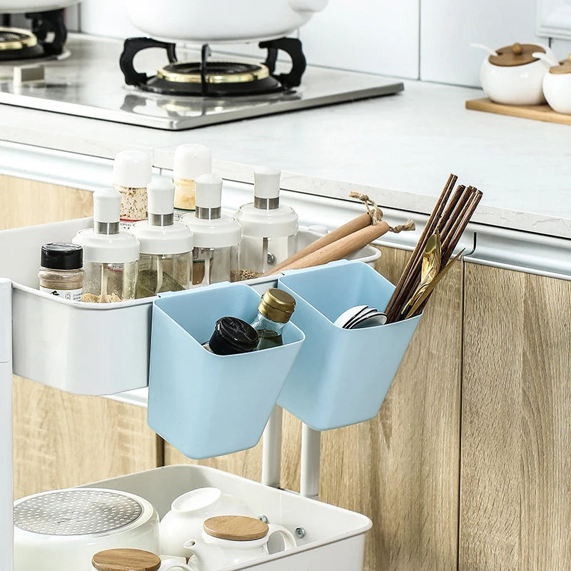 2Pcs Hanging Bucket Wall Organizers Rolling Cart Accessories Hanging Pen Holders Storage Containers Hanging Buckets For Office