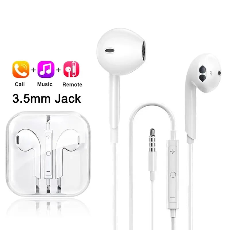 Original In-Ear Wired Earphones For iPad iPhone 17 12 13 14 15 16 Pro Max TypeC Headphones Laptops Tablet 3.5mm Earbuds