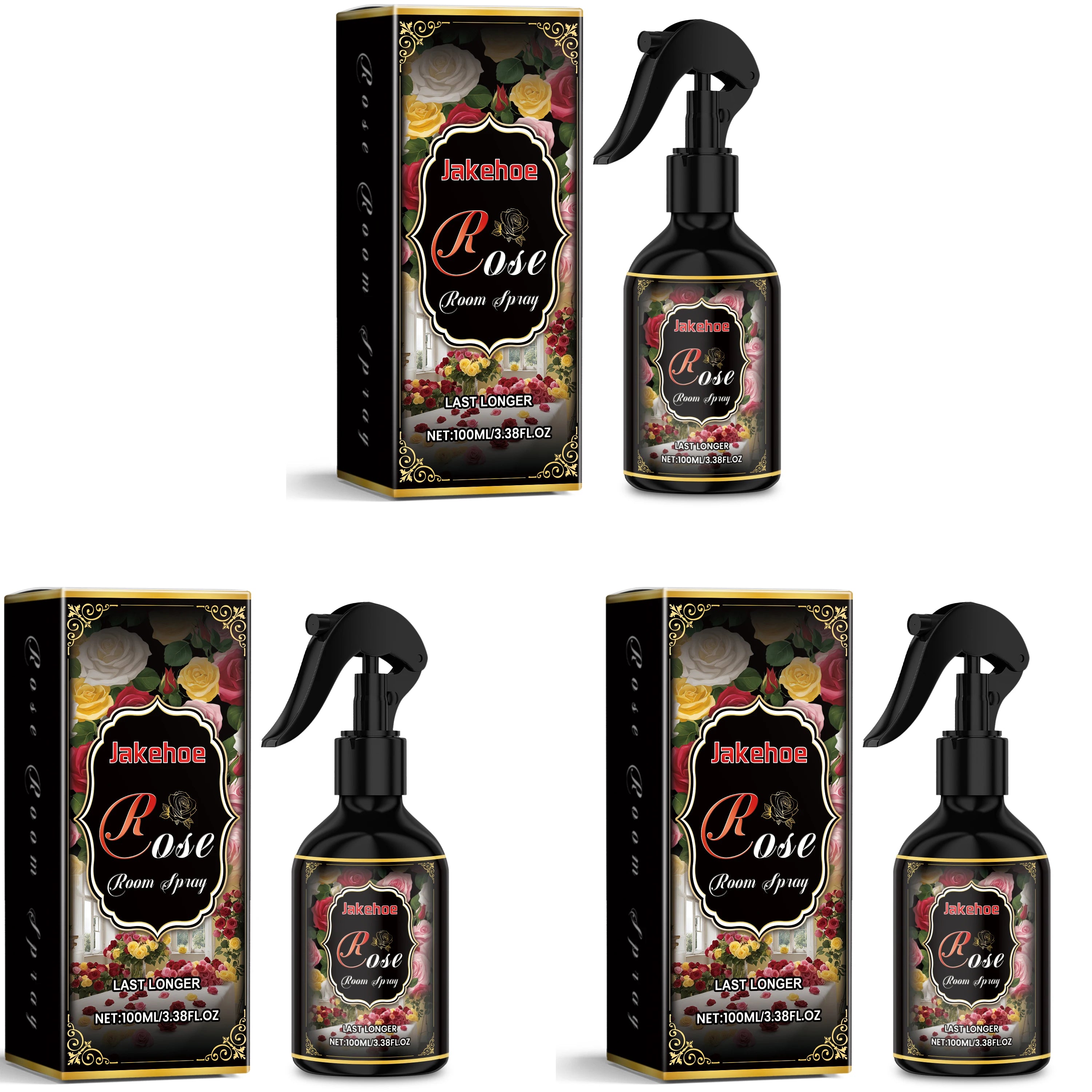 Rose Scent Indoor Spray, Long-Lasting Fragrance Room Spray, Odor Eliminating Air Freshener for Refreshing Pleasant Mood