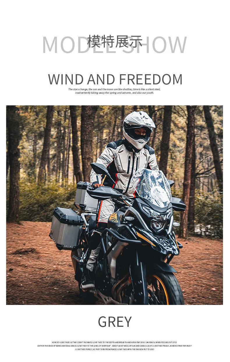 Four Seasons Motorcycle Jacket Moto+Protector Motorcycle Pants Cold-proof Waterproof Moto Suit Touring Clothing Protective Gear