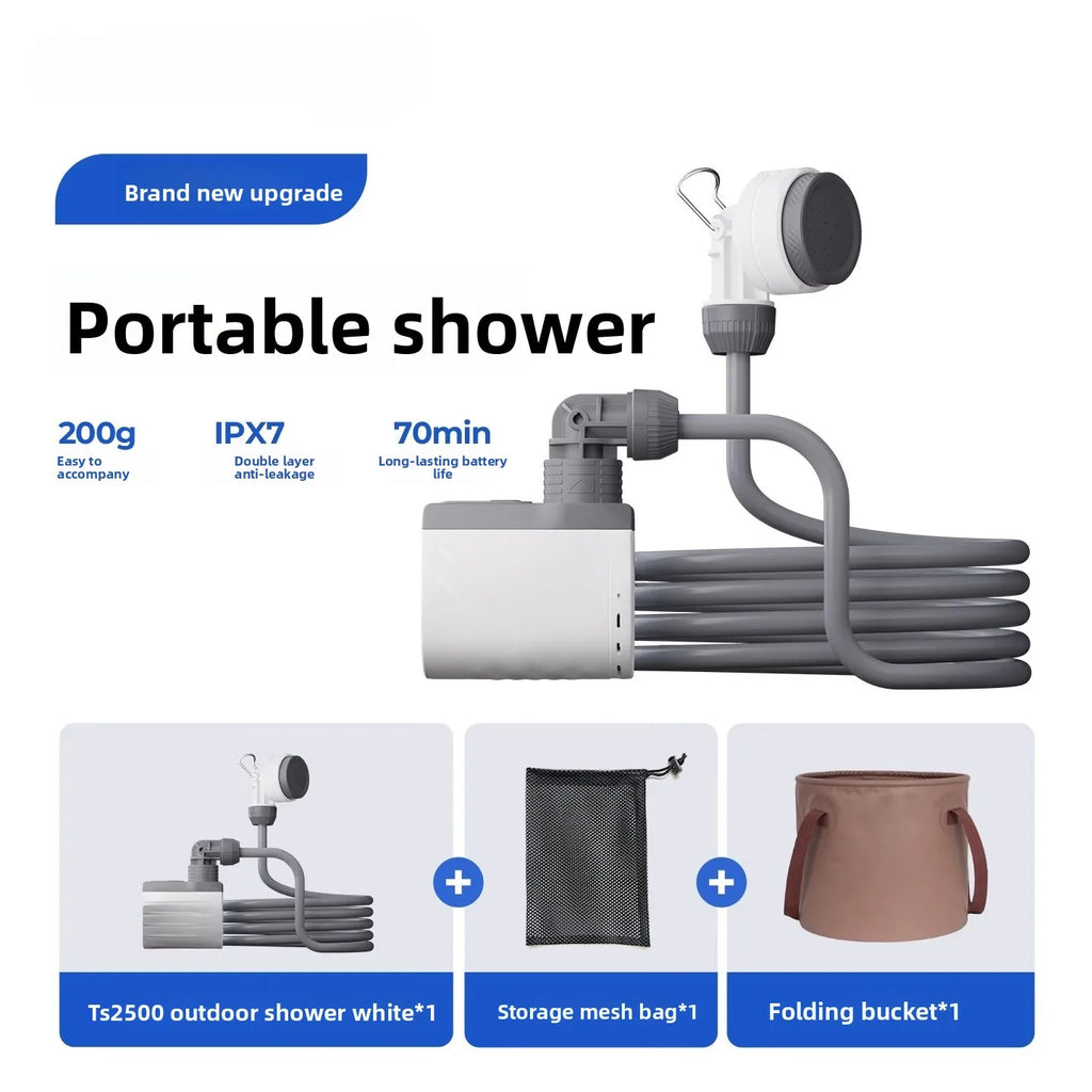 Outdoor portable electric pump shower camping electric shower dormitory bath artifact