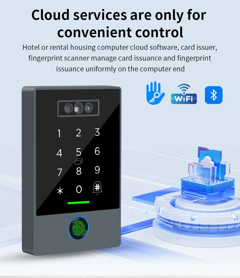 TTLOCK Home Security Visual Intercom Face Recognition Fingerprint WiFi Intelligent 13.5Hz Waterproof IP67 Access Control