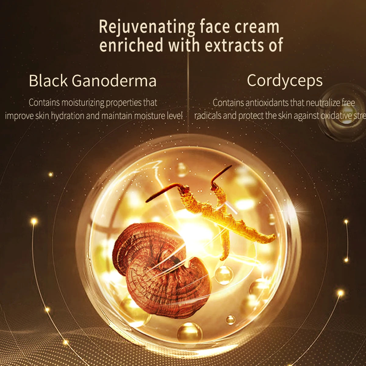 Mercilen Cordyceps Ganoderma Beauty Cream 50g, Daily Facial Care, Moisturizing and Firming Cream, Brightening and Concealing Blemishes, Even Skin Tone, Minimizes Pores, Long-Lasting Hydration and Radiance, Makes Skin Look You