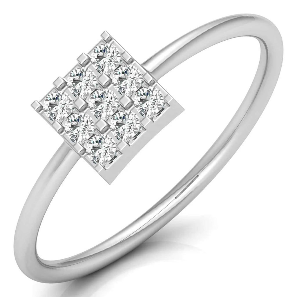 Lab Grown Diamond Ring 14K 18K Solid Gold 9 Stone Matrix CVD Diamond Engagement Ring Dainty Geometric Fine Jewelry For Women