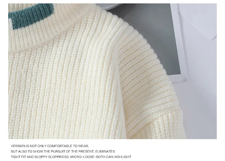 New Men's Mock Neck Knitted Sweaters Fashion Patchwork Knitting Pullovers Autumn Winter Daily Casual Warm Pullover Sweaters Male