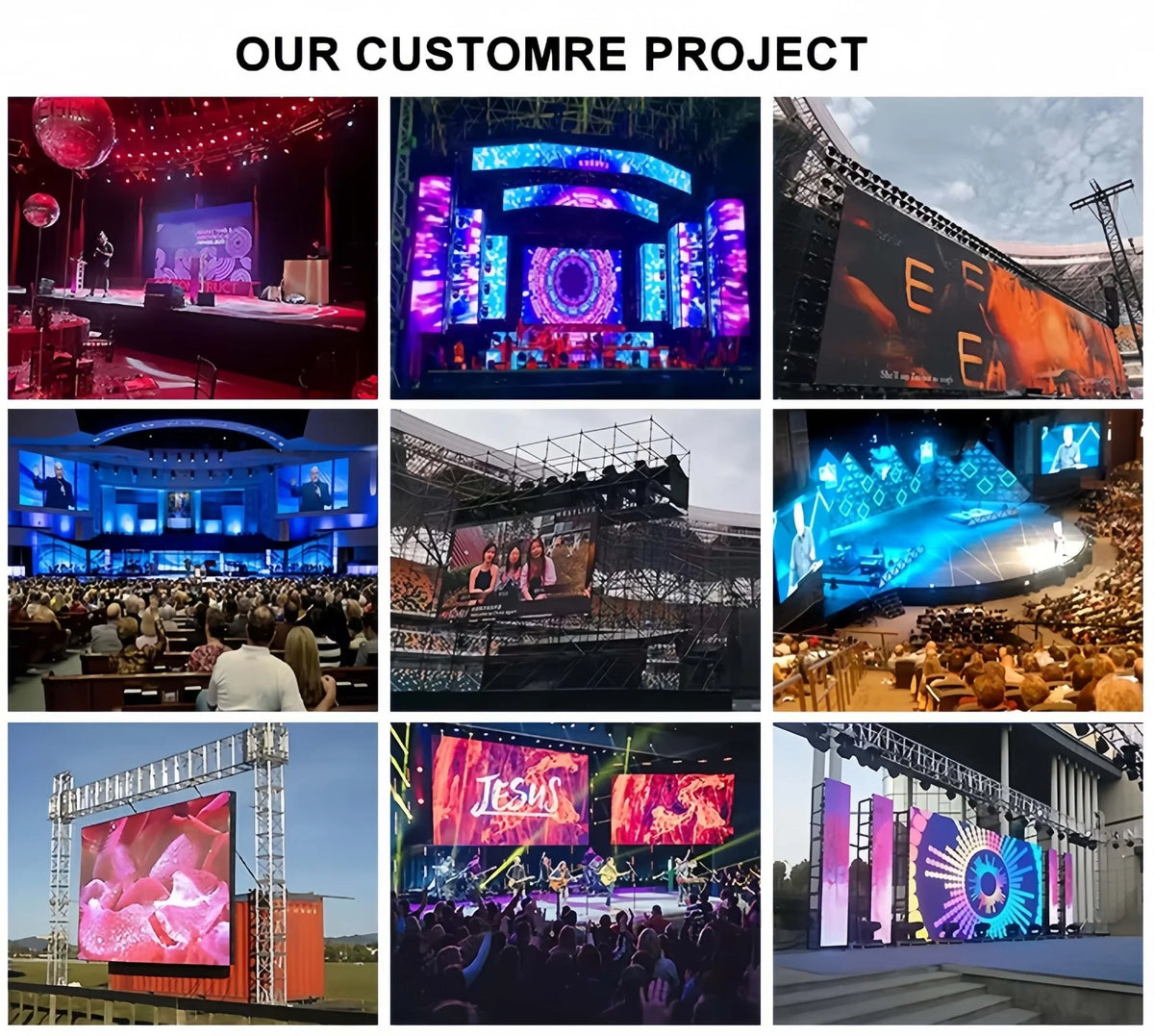 Durable Outdoor P2.976 LED Display 4K Full Color 500x500 Rental LED Screen for Advertising Billboard