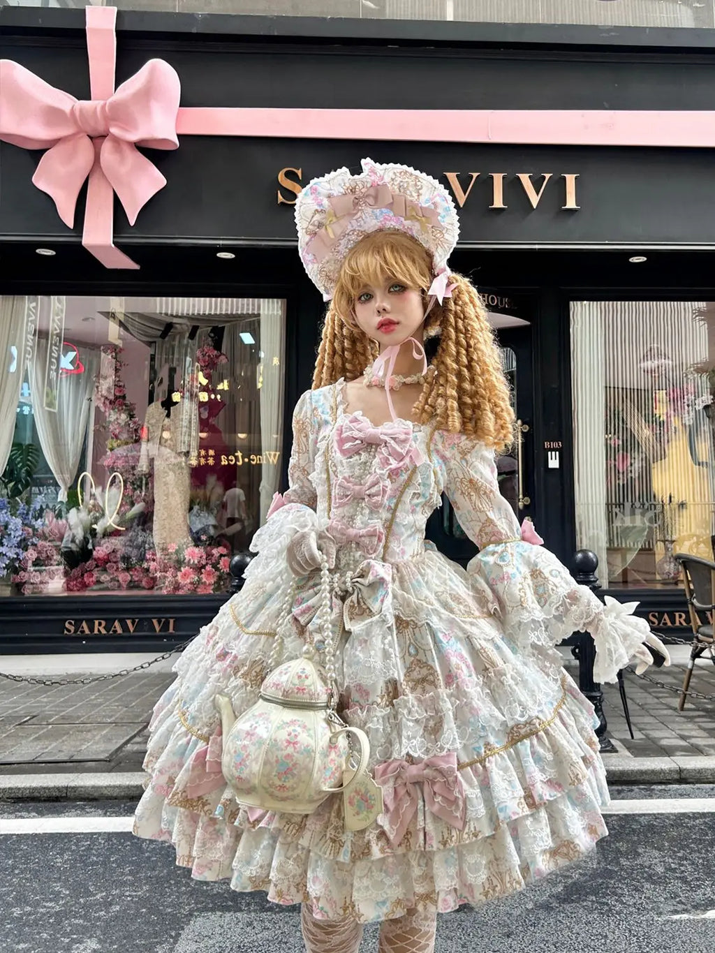 Original Design Lolita Sweet Long Sleeve OP Dress Women Autumn Super Fairy Cute Bow Birthday Party Girls Princess Dresses