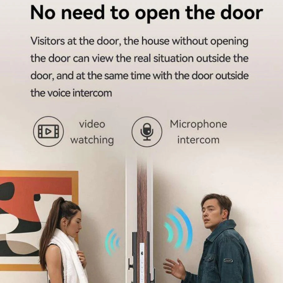Glomarket Tuya Wifi App Unlock Digital Door Lock 3D Face Fingerprint Recognition Smart Video Intercom Aluminum Door Cloud