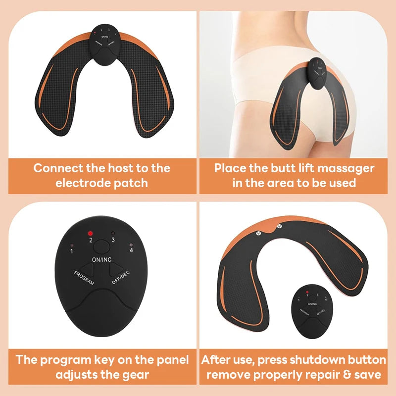 EMS Muscle Stimulator Buttocks Muscle Massager Hip Trainer Fitness Fat Burning Buttocks Arm Abdomen Trainer Apparatus Slimming