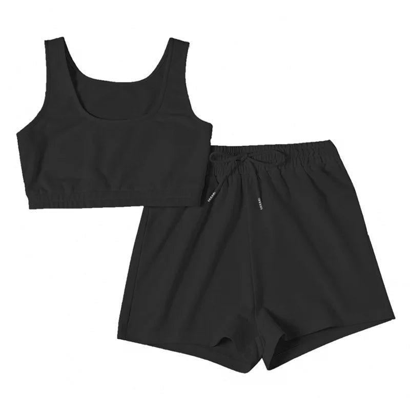 Tanks Shorts Summer women's matching sets Sexy Gym Holiday Summer Vacation Club Outfits 2 pieces set for woman Y2K Clothes
