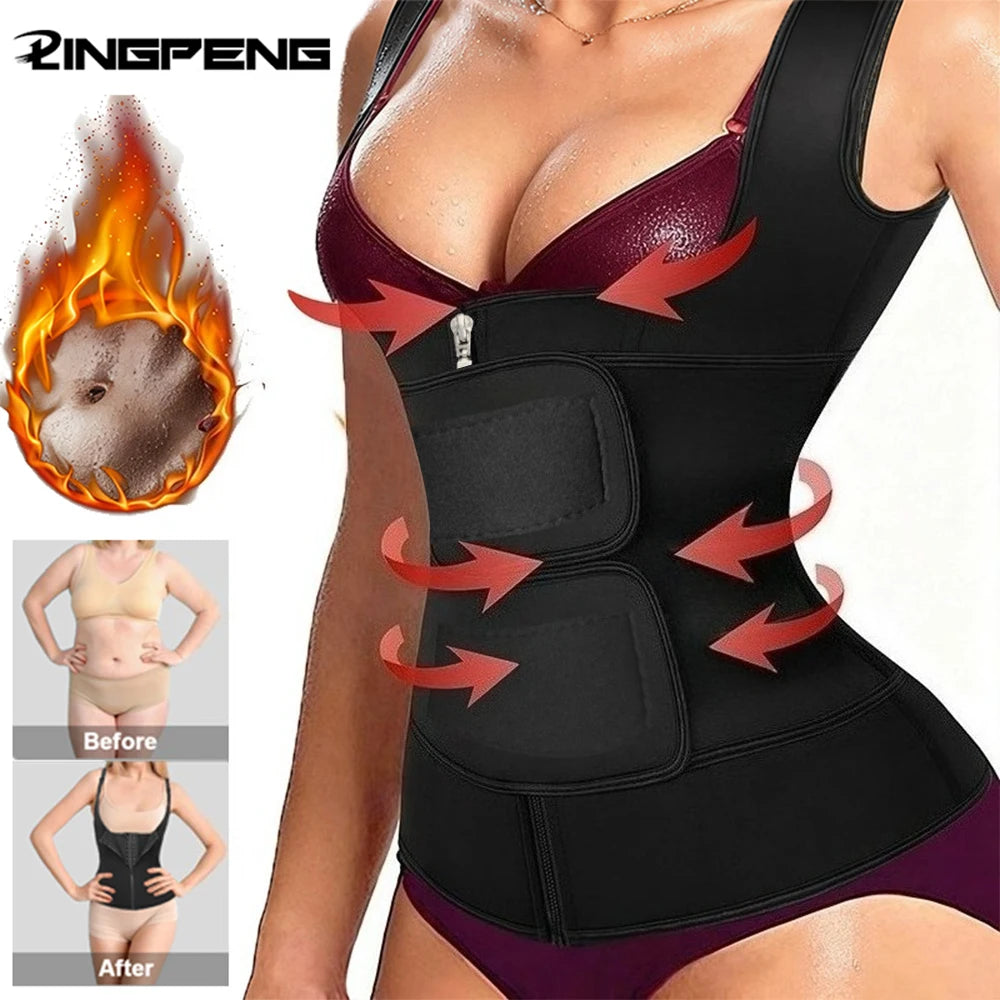 1pc Waist Trainer Slimming Body Shaper Fitness Belt Weight Loss Fat Burning Sport Girdle Sweat Trimmer Workout Shapewear