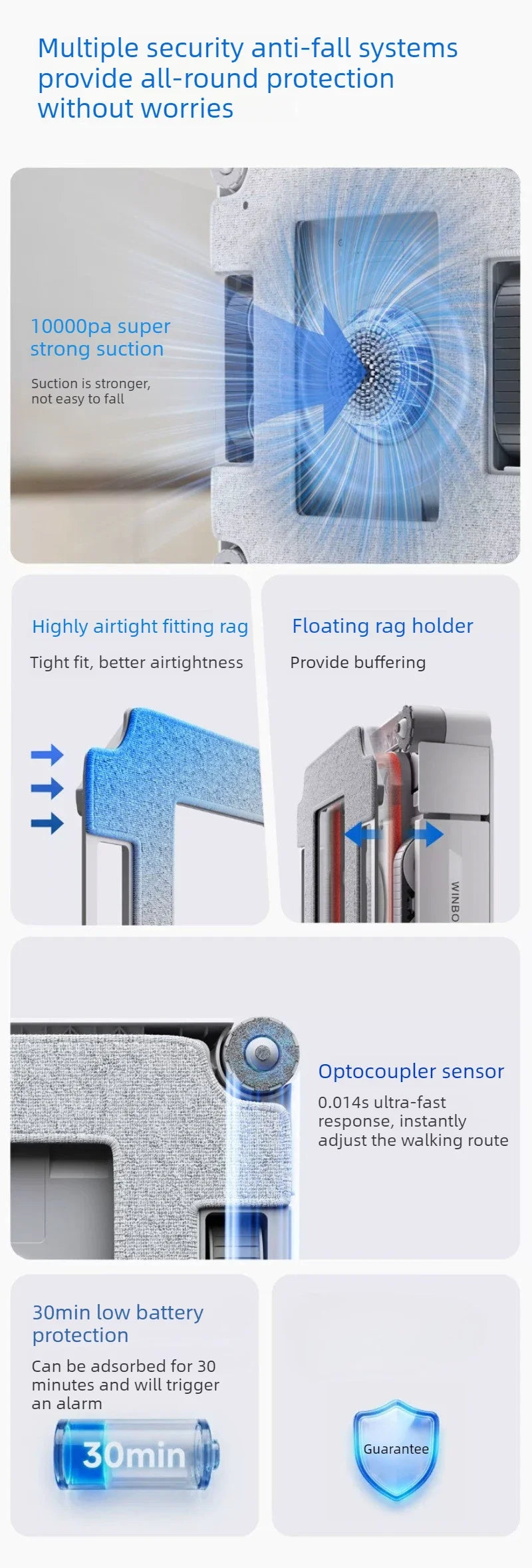 ECOVACS W2S PLUS Window Cleaning Robot Multi Functional Automatic Electric Window Glass Cleaner Smart Cleaning Machine