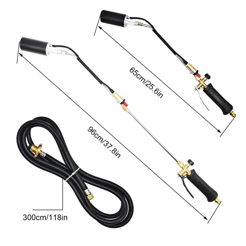 Long Arm Weed Burner Propane Torch Weed Burner with 10ft Hose High Output Flamethrower for Gardening Roofing Self Igniter Turbo