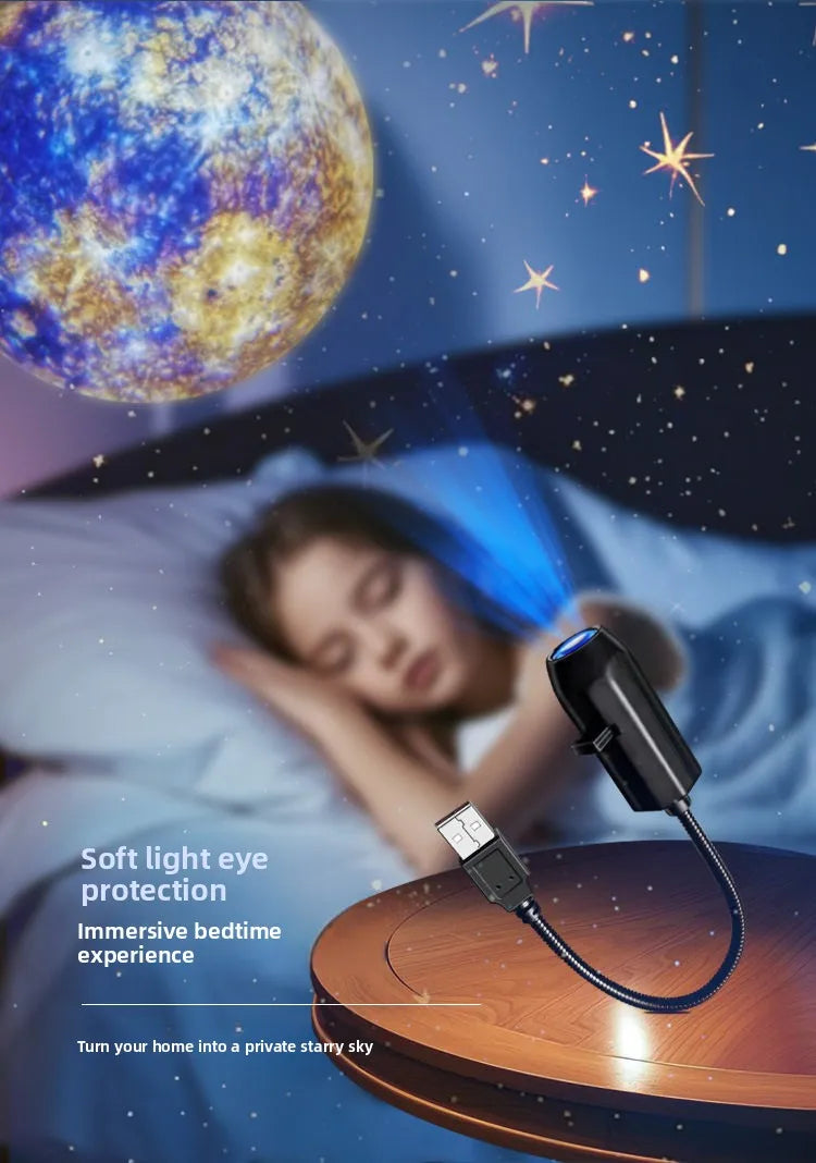 Projector Nightlight - Creative Moonlight LED Nightlight with Dimming Function, Ideal for Bedroom Decor