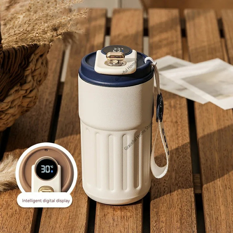 Stainless Steel Vacuum Cup Smart Thermos Bottle Water Digital LED Temperature Coffee Cup Office Cup Business Portable Mug