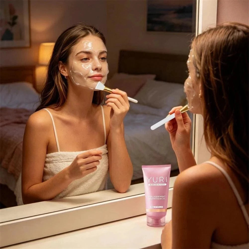 75ml Collagen Overnight Wrapping Peel Off Face Mask Skin Care Night Mask for Reduce Fine Lines Dullness Anti-Aging Skin Car