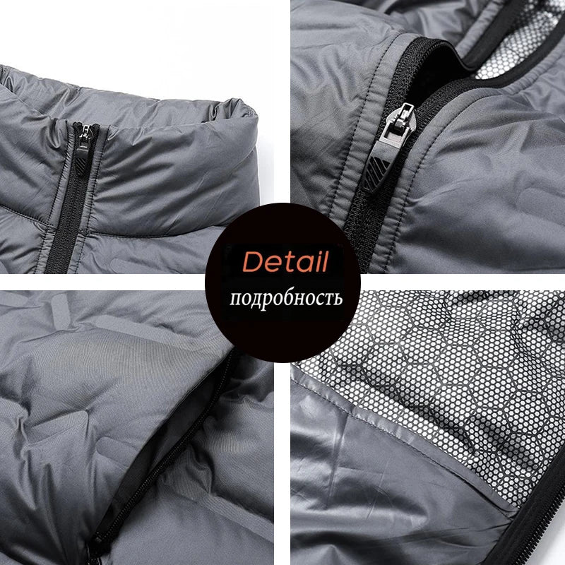 Winter Men Down Vests Mens waterproof Fashion Casual Down Sleeveless Vest Jackets Mens Autumn Couple Lightweight Work Waistcoat