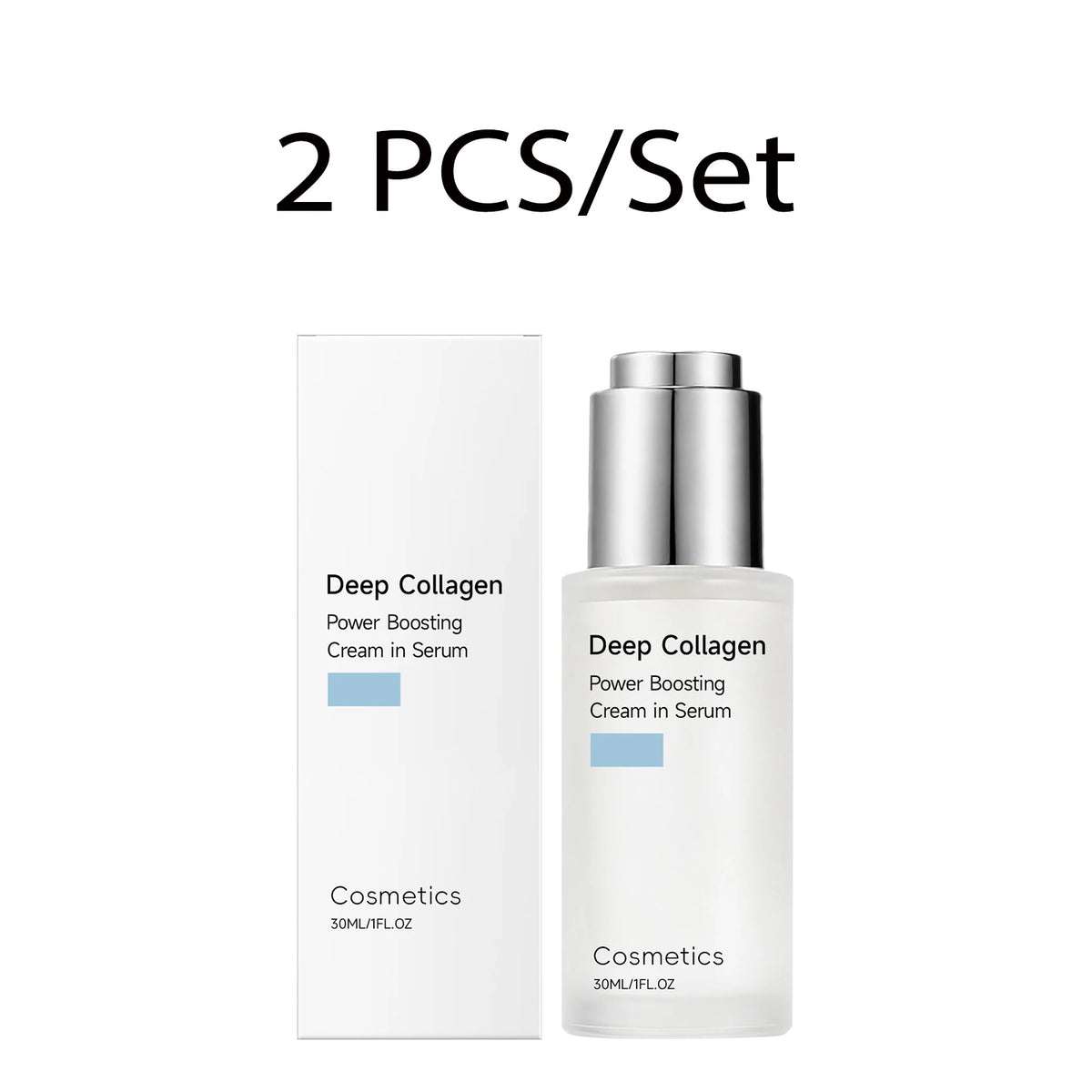 Deep Collagen Power Boosting Cream in Serum Hydrating Boost Elasticity Smooth Skin Texture Makeup Primer Daily Care 30ml