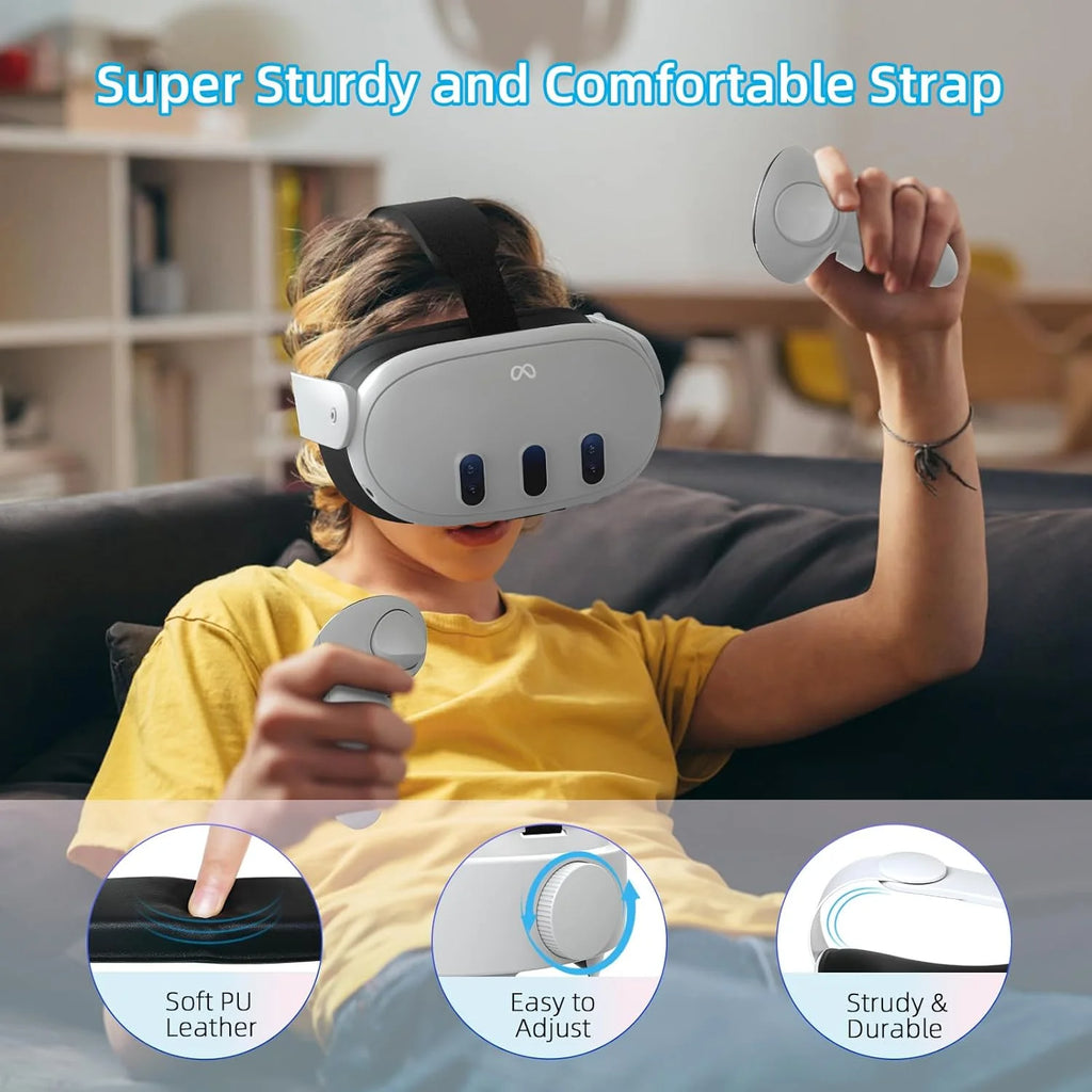 HUANDAI Design For Meta Quest 3/Oculus Quest 3 Elite Strap Adjustable Head Strap
