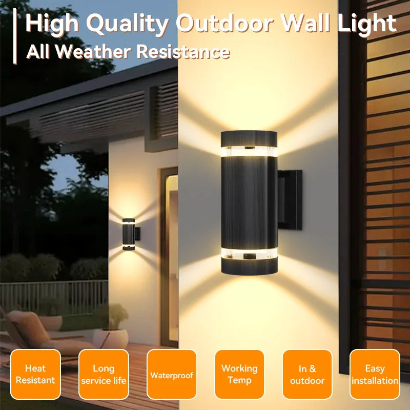 2025 NEW Wall Light Outdoor Waterproof LED E27 Bulb External Facade Decor Stairs Lights Entrance Fixture Home Decorative Wall