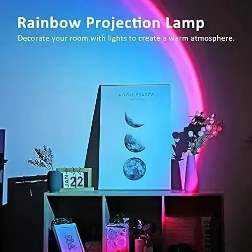 LED Rainbow Sunset Projection Lamp Atmosphere Night Light Photography Fill Light Artifact Creative Room Decoration Gift