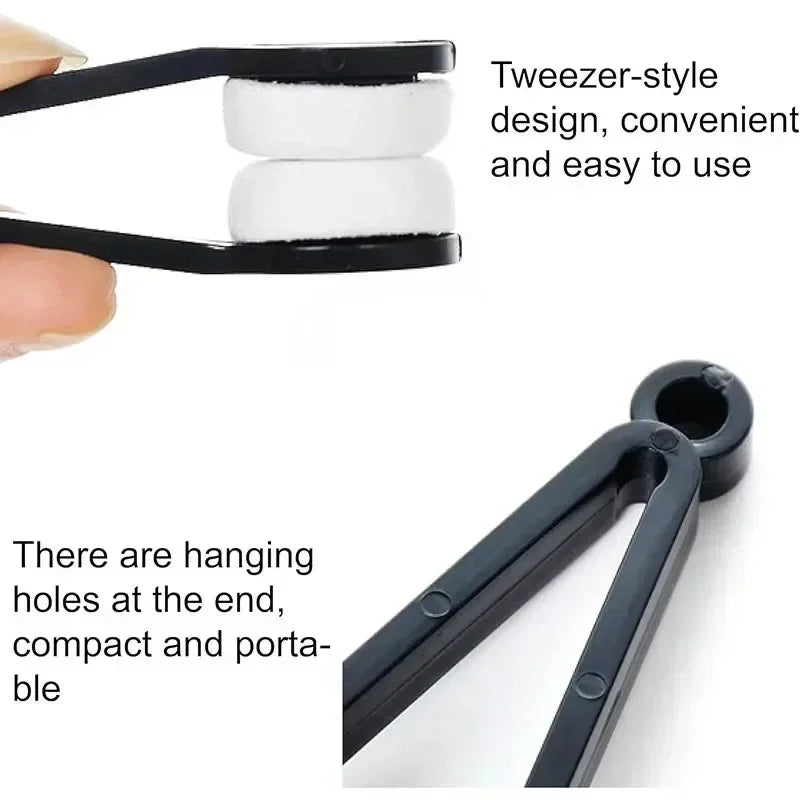 Portable Multifunctional Eyeglass Cleaning Wipe Green Microfiber Lens Brush for Sunglasses Glasses Compact Travel Scratch Free T