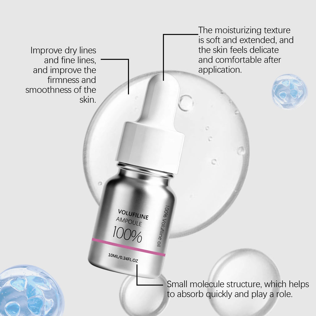 Volufilin 100% Facial Ampoule Serum,Pure Volufiline Plumping,Improve Depressions&Facial Reshaping,Hydrolyzed Collagen Elastic Lifting&Deep Hydrating Glow Moisture,Versatile Multi Zone Application&Concentrated Ampoule Formula,