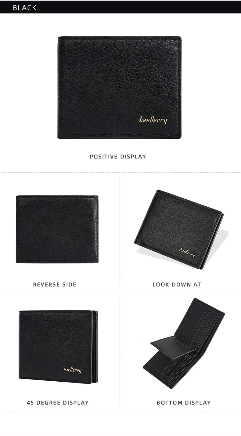 Baellerry Men RFID Wallets New Short Card Holder Simple Male Purses Photo Holder Small Coin Bag Zipper Wallet For Men