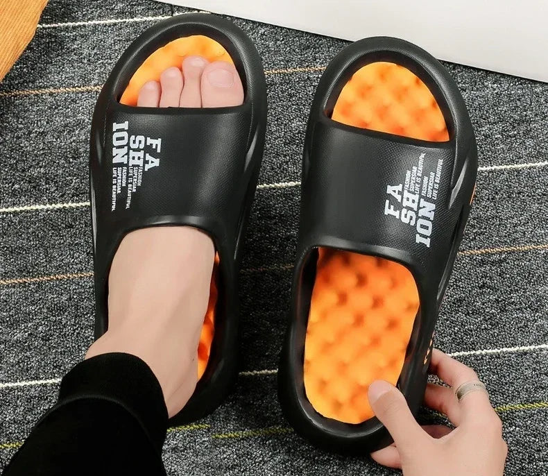New Summer Man Massage Slippers 2026 Indoor Outdoor Beach Sandals Soft Bottom Casual Slippers Male Flip Flops Mens Sandals