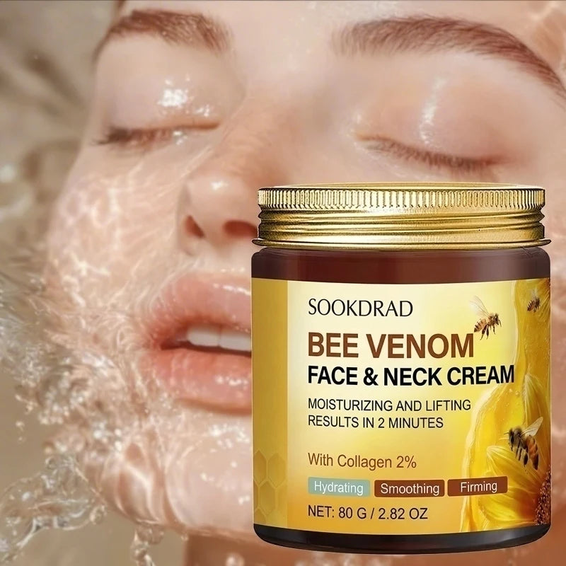Bee Venom Face & Neck Cream,2% Collagen, moisturizing smooth, all skin, daily morning care,80g