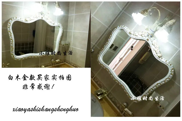 Bathroom Vanity Mirror Wall Unique European Creative Aesthetic Save Space Mirror Modern Simple Espejo Pared House Decoration