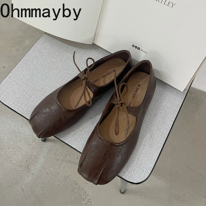 2026 Designer Spring Women Ballet Flats Casual Shallow Butterfly-knot Shoes Soft Sole Women's Elegant Leather Dress Shoes