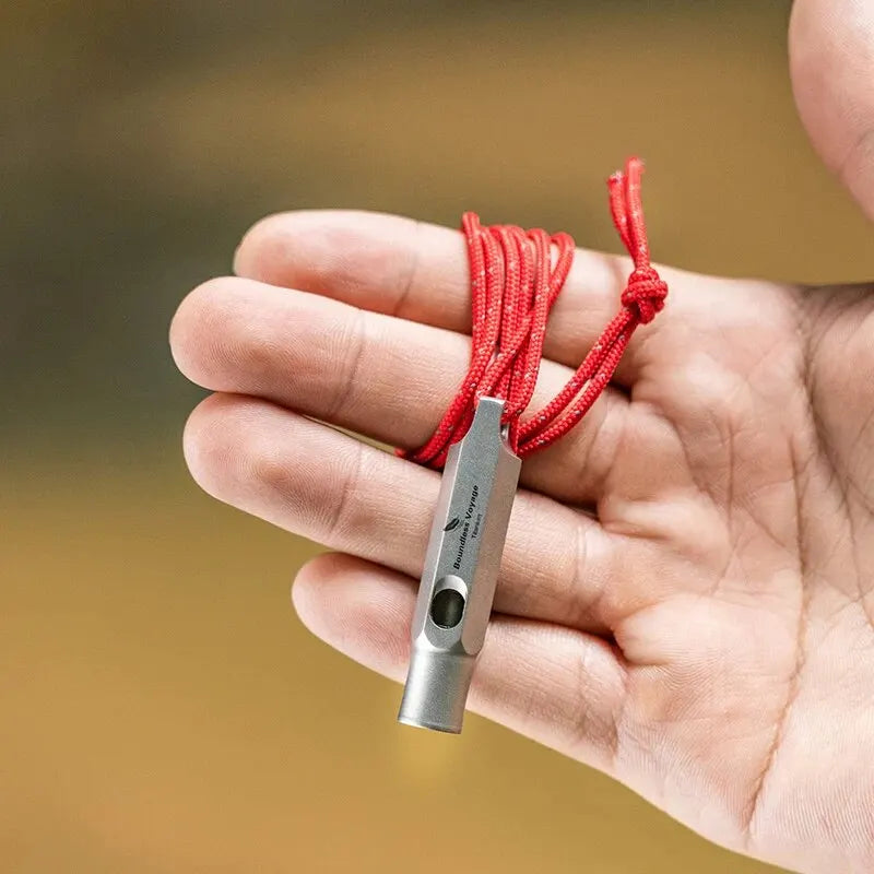 Boundless Voyage Titanium Whistle Emergency Survival Whistles with Lanyard Loud Coaches Training Sports Keychain Whistle