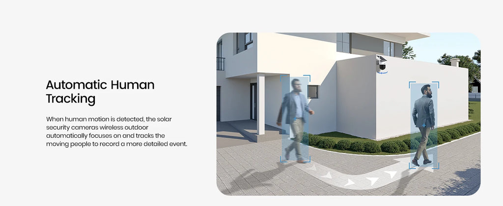Dekco 3MP 100% Wire-Free Solar WiFi Camera 5000mAh Battery Two-way Audio Security Camera Wireless Solar Panel PTZ CCTV Camera