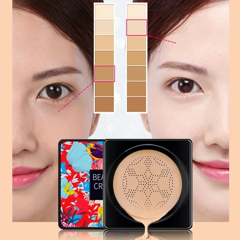 Mushroom Head BB Cream Foundation Cream Full Coverage Natural Nude Face Concealer Moisturizing Waterproof Long Lasting Makeup